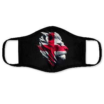Discover Patriotic Lion Face St George's Flag Face Masks