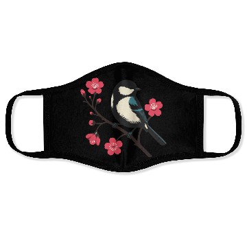 Discover Cherry Blossom Bird - Spring Serenity Art Face Masks