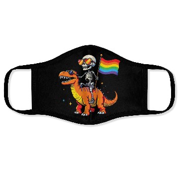 Discover Skeleton with dinosaur Lgbtq Face Masks