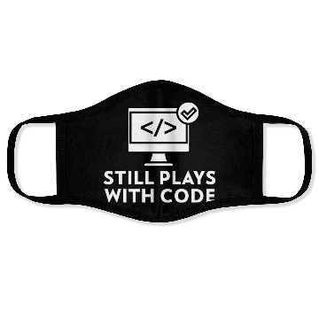 Discover Still Plays with Code Gift for Programmer Face Masks