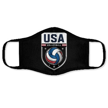 Discover USA Volleyball Emblem Design Face Masks