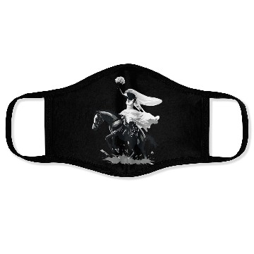 Discover Western Cowgirl Bride on Bucking Horse – Grayscale Face Masks