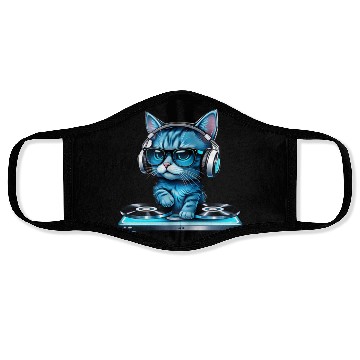 Discover DJ Kitty in Blue Mixing Beats Face Masks