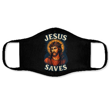 Discover Jesus Saves Face Masks Design | Bold Semi-Realistic