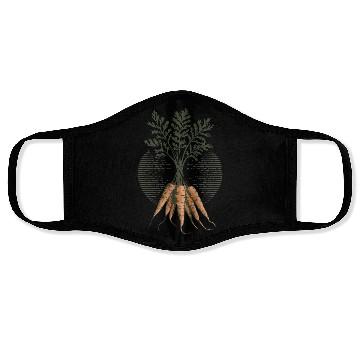 Discover Organic Carrot Plant Art Illustration Face Masks