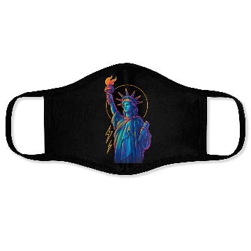 Discover Statue of Liberty Neon Face Masks Design