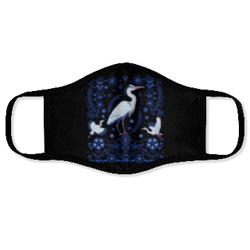 Discover Great Blue Heron Folk Art Face Masks