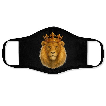 Discover Crowned Majesty The Lion’s Royal Presence Face Masks