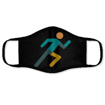 Discover Running Icon – Minimalist Runner Design Face Masks