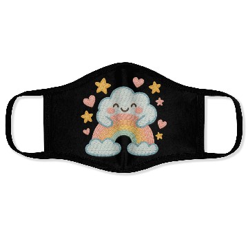 Discover Smiling Cloud Rainbow – Embroidered Kids Logo Face Masks