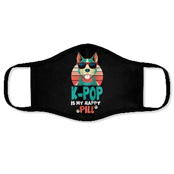 Discover Kpop Happy Pill Corgi Dog Korean Pop Merch K-pop M Face Masks