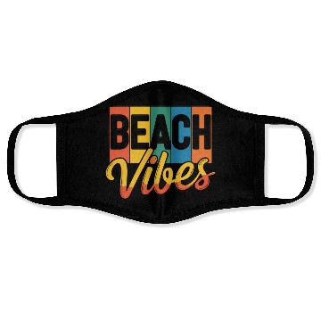 Discover Beach Vibes Bold Retro Design Face Masks