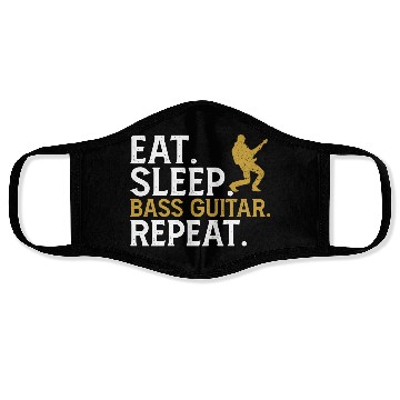 Discover Eat Sleep Bass Guitar Repeat Face Masks