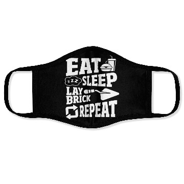 Discover Bricklayer Eat Sleep Lay Brick Repeat Face Masks