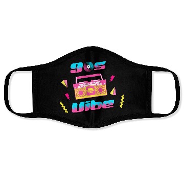 Discover 90s Vibe Retro Nostalgia Boombox Face Masks