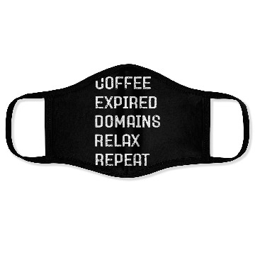 Discover Funny domainer quote domain names coffee relax Face Masks
