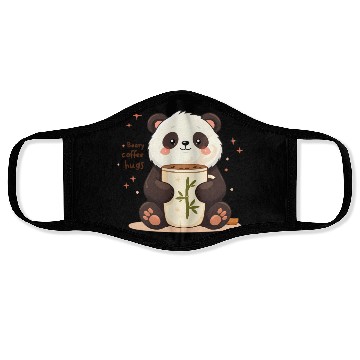 Discover Beary Coffee Hugs! - Cute Panda & Warm Embrace Face Masks