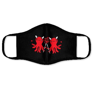 Discover 2 octopus devil hell team friends satan evil sweet Face Masks
