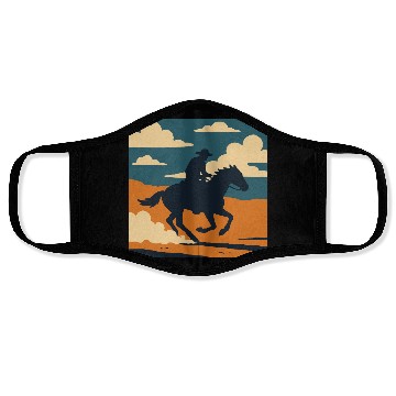 Discover Wild West Cowboy Ride Face Masks
