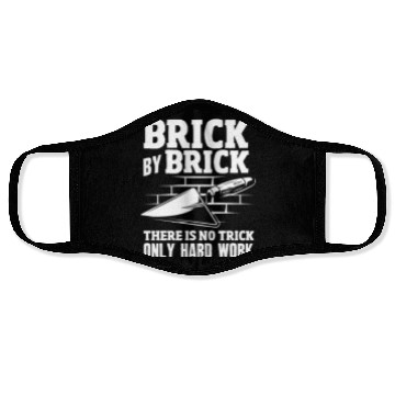 Discover Bricklayer Brick By Brick Hard Work Face Masks