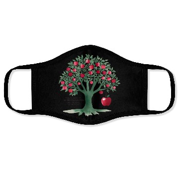 Discover From the apple tree all beginnings Face Masks