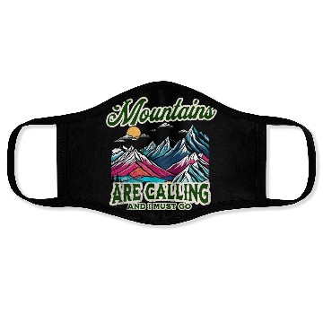 Discover Mountains Are Calling Retro Adventure Face Masks