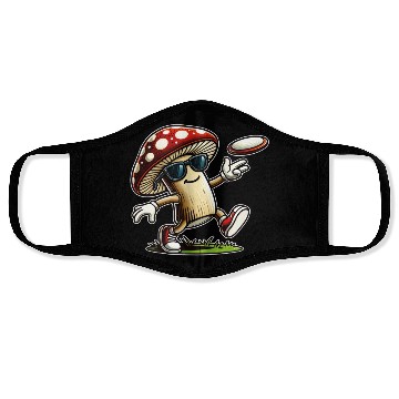 Discover Funny Mushroom Disc Golf Cool Frisbee Player Face Masks