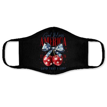 Discover 4th of July Cherry America Coquette Face Masks