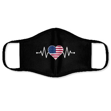 Discover American Flag Heart Face Masks Freedom 4th of July