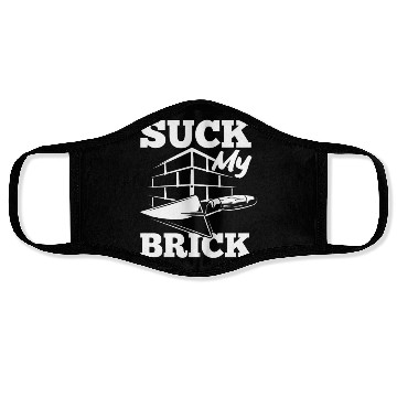 Discover Bricklayer Suck My Brick Trowel Graphic Face Masks