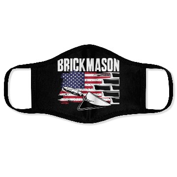 Discover Bricklayer Brickmason American Pride Face Masks