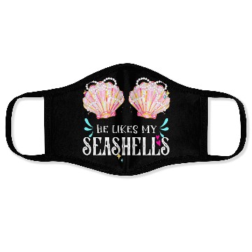 Discover She likes my Seashells summer crusin couple love Face Masks