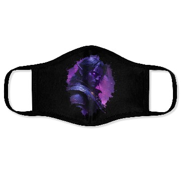 Discover Dark Elf Warrior with Glowing Purple Eyes Face Masks