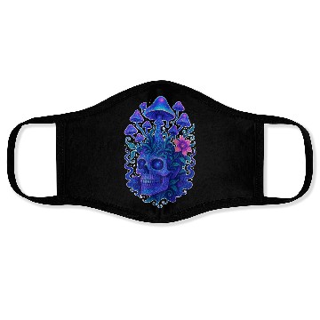 Discover Fungi Mind - Trippy Skull Bloom Face Masks