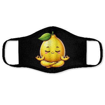 Discover Cute lemon yoga meditation relaxation cartoon Face Masks