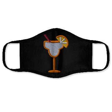Discover Cocktail orange embroidered Face Masks