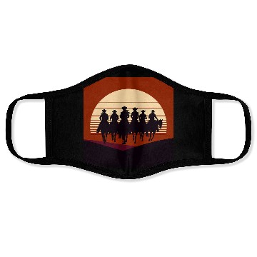 Discover Western Silhouette Sunset Face Masks