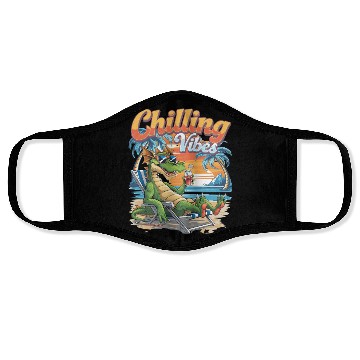 Discover Chilling Vibes Dragon Relaxing Beach Scene With Face Masks