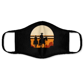 Discover Western Riders: Sunset Silhouette Face Masks
