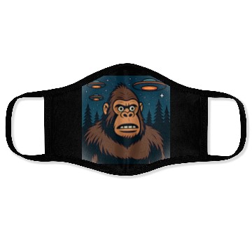 Discover Bigfoot Sasquatch Funny Alien UFO Face Masks