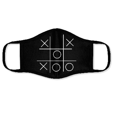 Discover Minimalist Tic Tac Toe Geometric Design Face Masks