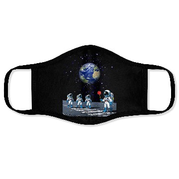 Discover Space Crossing Moon Walk Face Masks