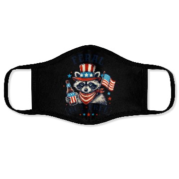 Discover Feral but Free Funny 4th of July Raccoon Face Masks