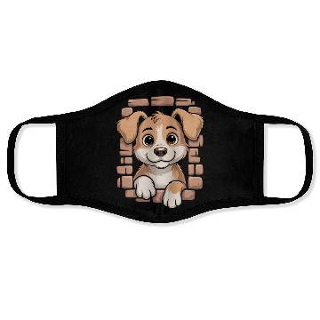 Discover Cute Dog With Big Eyes Face Masks