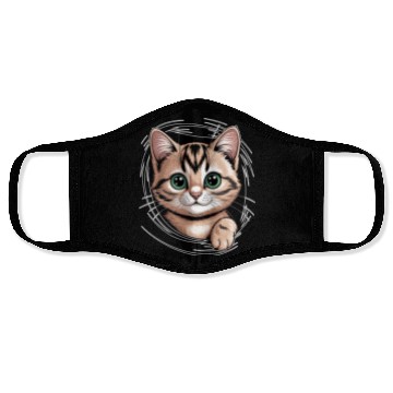 Discover Cute Cat With Big Eyes Face Masks