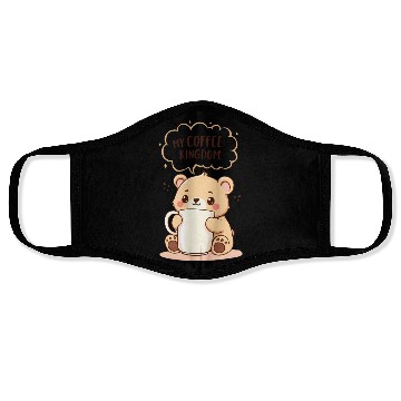Discover My Coffee Kingdom - Cute Bear Cub & Mug Face Masks
