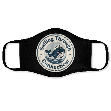 Discover Connecticut Whale Captain Design Face Masks