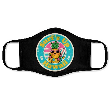 Discover Aloha Vibes Pineapple Surfer Vintage Hawaiian Face Masks