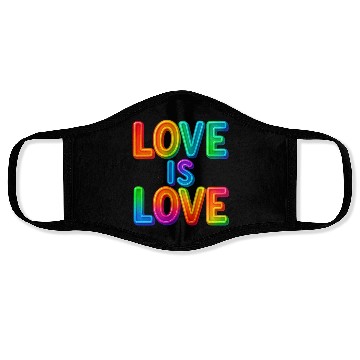 Discover Love Is Love – Neon Rainbow Pride Statement Face Masks
