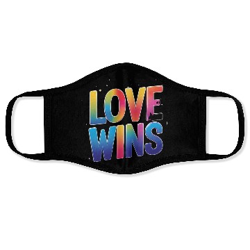 Discover Love Wins Rainbow Script Face Masks – Pride Month Face Masks